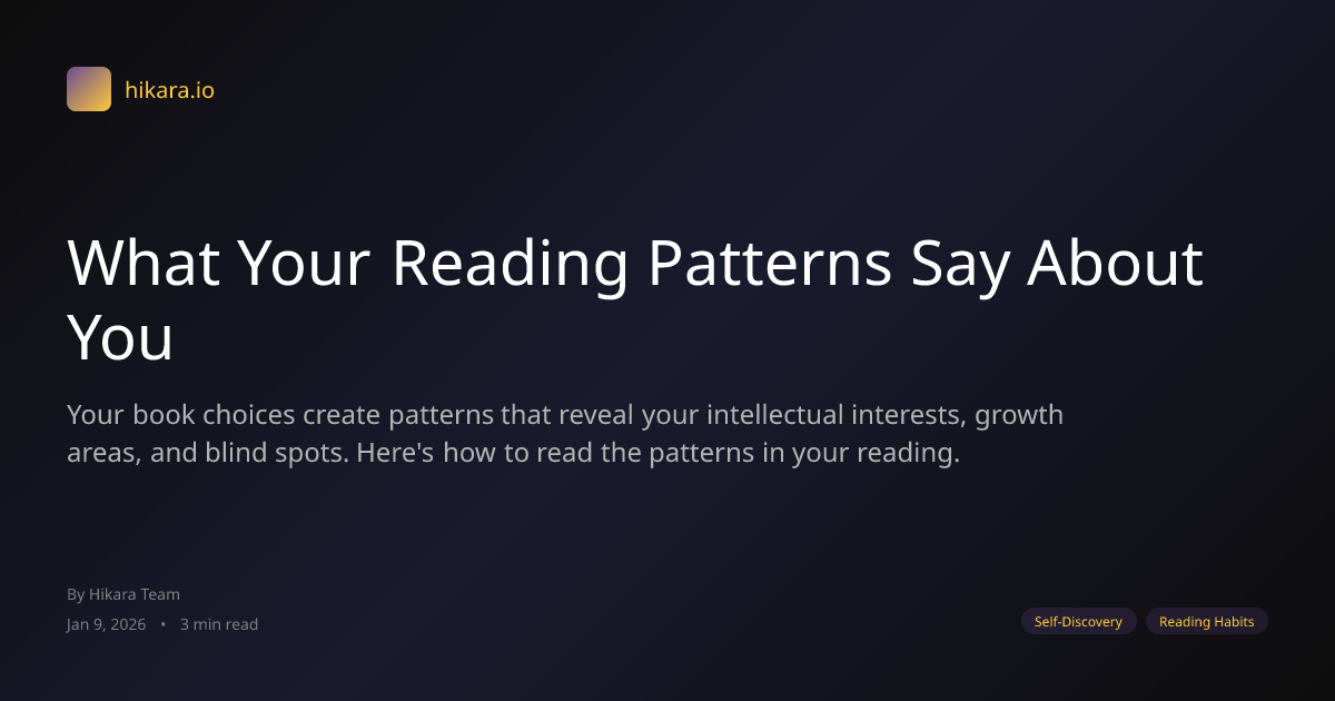 What Your Reading Patterns Say About You